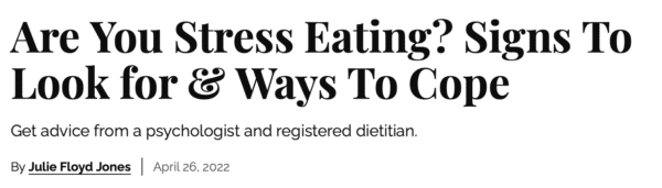 are you stress eating. sigs to look for